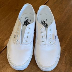 Vans Size 7.5 Like New white canvas tennis shoes